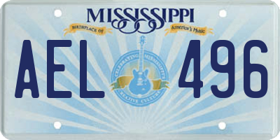 MS license plate AEL496