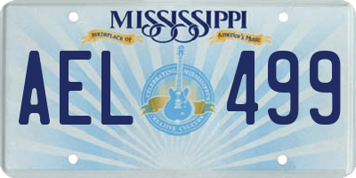 MS license plate AEL499
