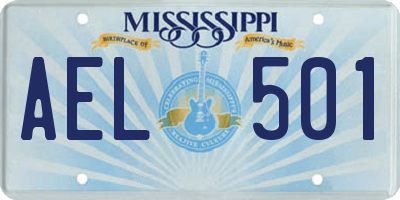 MS license plate AEL501