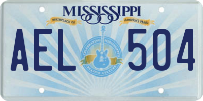 MS license plate AEL504