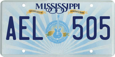 MS license plate AEL505