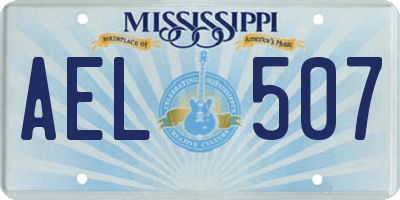 MS license plate AEL507