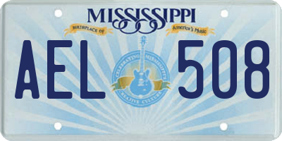 MS license plate AEL508