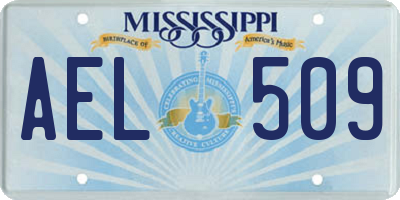 MS license plate AEL509