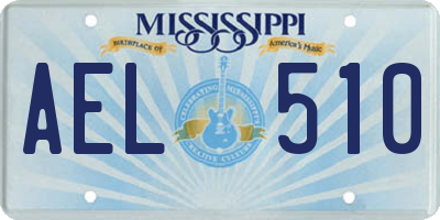 MS license plate AEL510