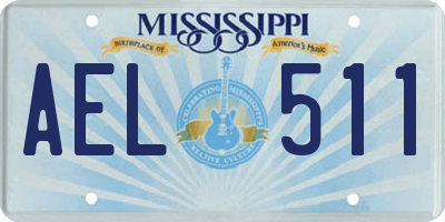 MS license plate AEL511