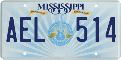 MS license plate AEL514