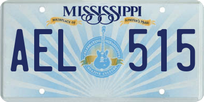 MS license plate AEL515