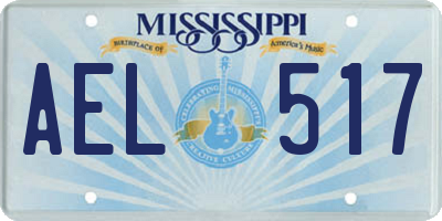 MS license plate AEL517