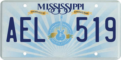 MS license plate AEL519