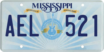 MS license plate AEL521