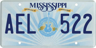 MS license plate AEL522