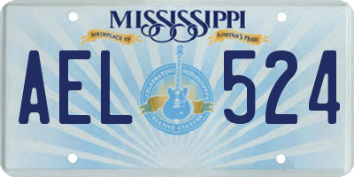 MS license plate AEL524