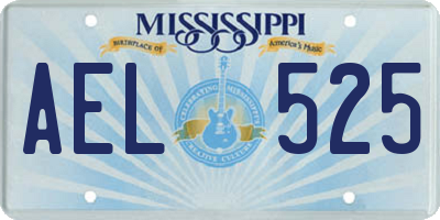 MS license plate AEL525