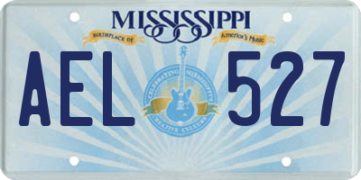 MS license plate AEL527