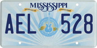 MS license plate AEL528