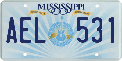 MS license plate AEL531