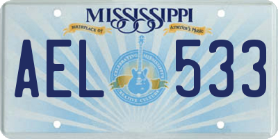 MS license plate AEL533