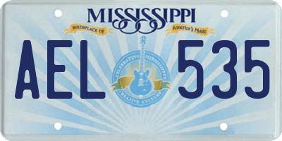 MS license plate AEL535