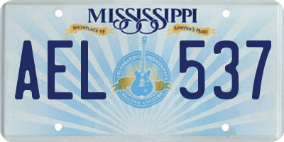MS license plate AEL537