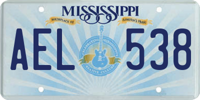 MS license plate AEL538