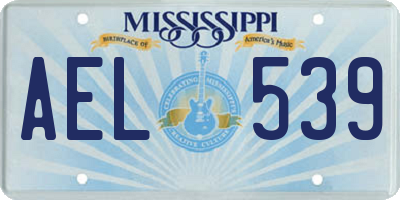 MS license plate AEL539