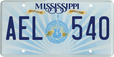 MS license plate AEL540
