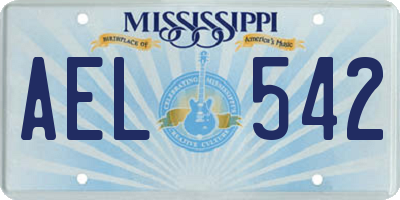 MS license plate AEL542
