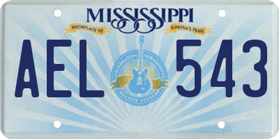 MS license plate AEL543