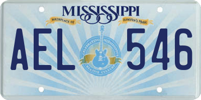 MS license plate AEL546
