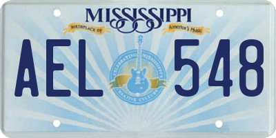 MS license plate AEL548