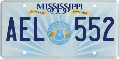 MS license plate AEL552