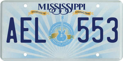 MS license plate AEL553