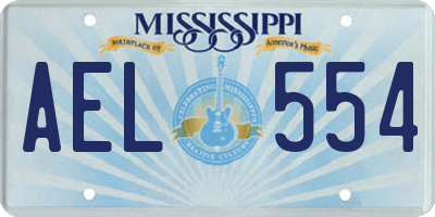 MS license plate AEL554