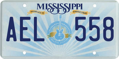 MS license plate AEL558