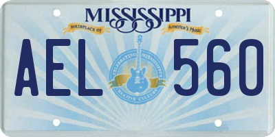 MS license plate AEL560