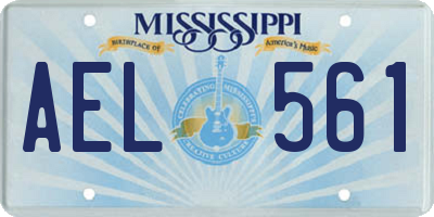 MS license plate AEL561