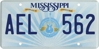 MS license plate AEL562