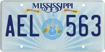 MS license plate AEL563