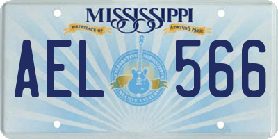 MS license plate AEL566