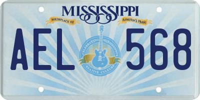 MS license plate AEL568