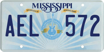 MS license plate AEL572