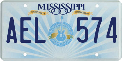 MS license plate AEL574