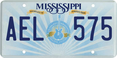 MS license plate AEL575
