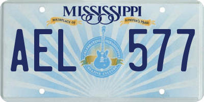 MS license plate AEL577