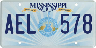 MS license plate AEL578