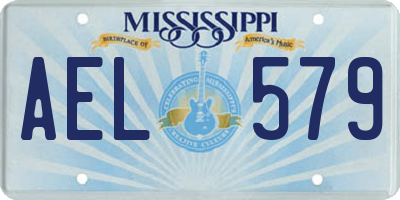 MS license plate AEL579