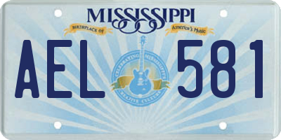 MS license plate AEL581