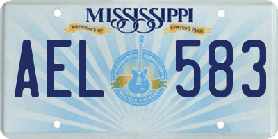 MS license plate AEL583