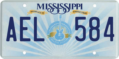 MS license plate AEL584